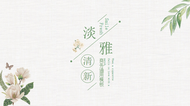 素雅简约简洁通用PPT模板